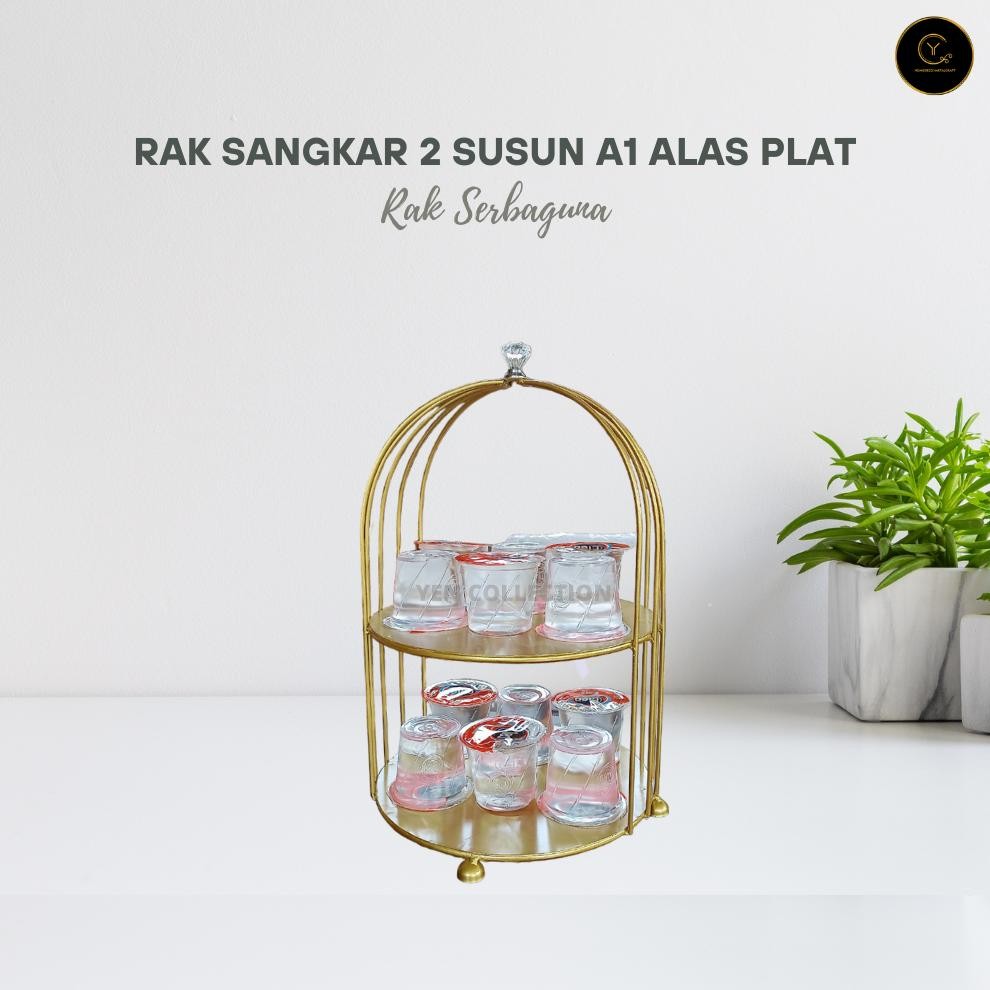 TON>> RAK SANGKAR 2 SUSUN A1 ALAS PLAT BESI - RAK KUE - RAK SERBAGUNA - RAK BESI