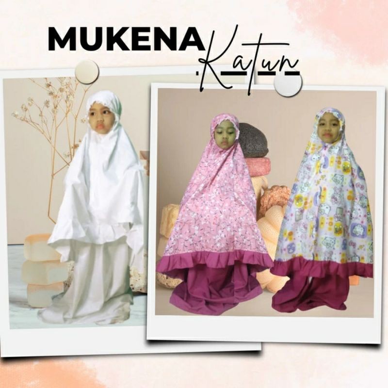 MUKENA ANAK KATUN PUTIH & WARNA USIA BALITA ANAK 2 3 4 5 6 7 8 TAHUN MUKENA PUTIH POLOS MANASIK HAJI