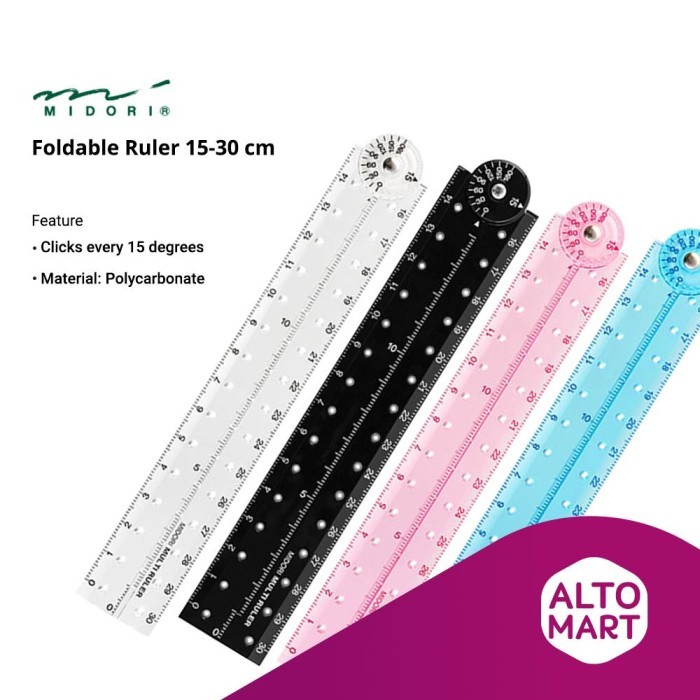 

MIDORI Foldable Ruler 15-30 cm Penggaris Lipat Japan