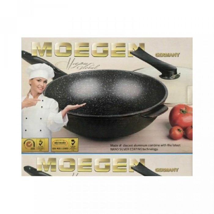 Wok pan moegen germany marble coating 30cm