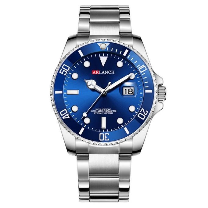 Jam Tangan Pria ARLANCH 305 Analog Date Anti Air Quartz Stainless Steel Terlaris