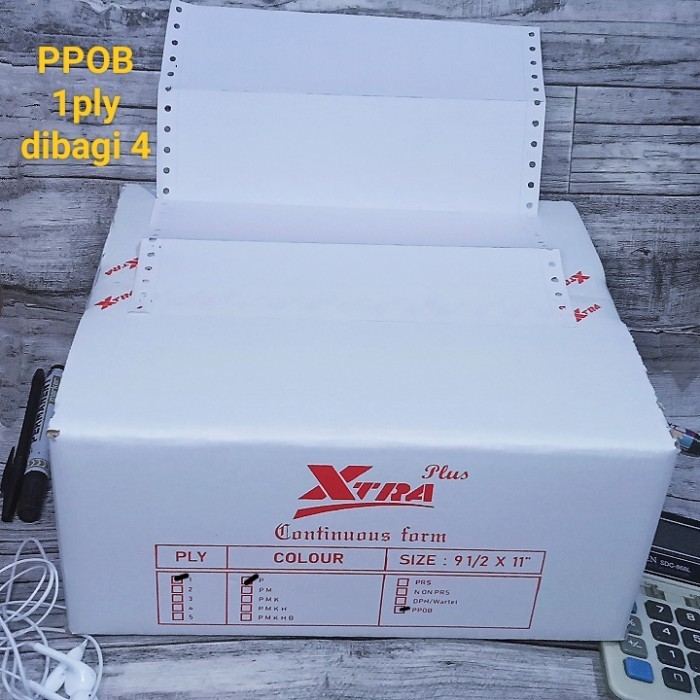 

Kertas PPOB 1ply 9,5x11"/4 letter