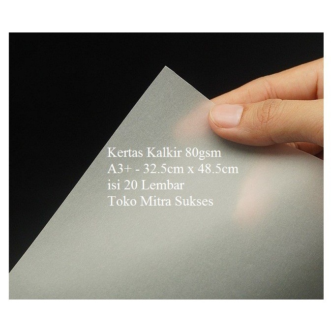 

Kertas Kalkir A3+ 80gsm - 32.5cm x 48.5cm isi 20 Lembar