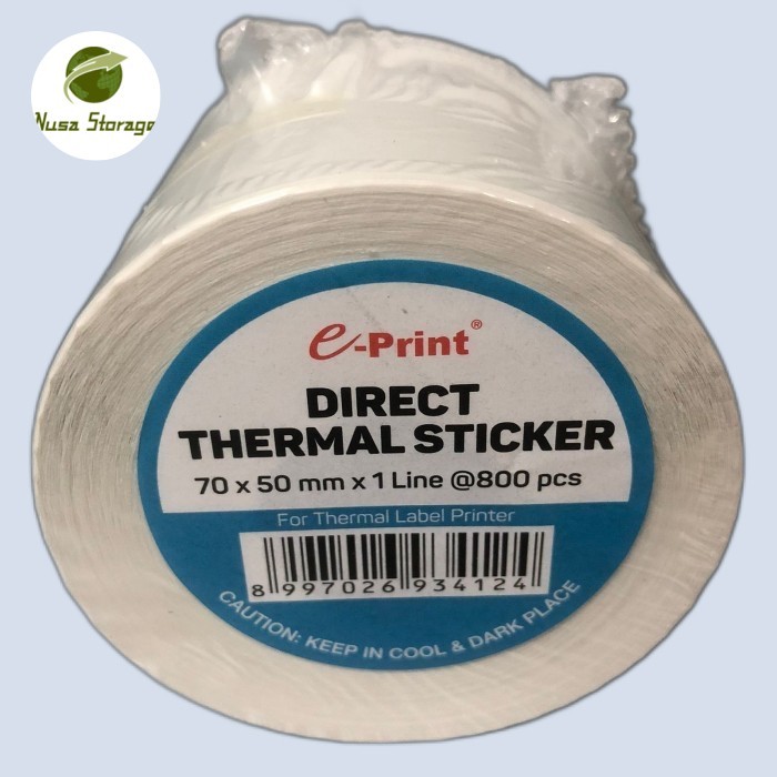 

PROMO! Direct Thermal Sticker 70x50mm 1line 800pcs e-Print Gap 2mm Core 1inch