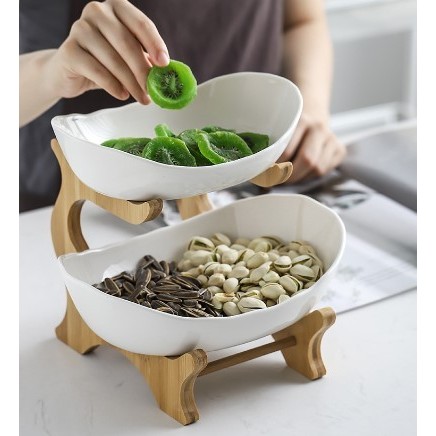 Set Wadah Saji Keramik Mangkuk Saji Serving Tray Fruit Bowl