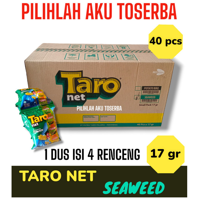 Taro NET Snack SEAWEED RUMPUT LAUT RENCENG - ( HARGA 1 DUS )