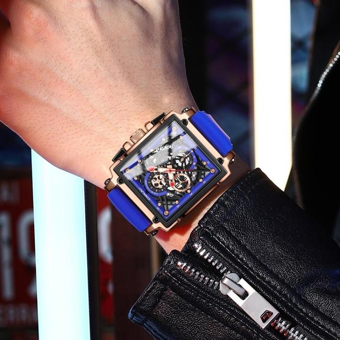 CRRJU Jam Tangan Pria Original Multi Fungsi Terbaru Anti Air Kronograf Terlaris