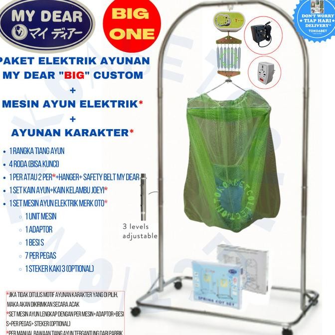 Paket Ayunan Bayi Otomatis OTO REMOTE Tiang MY DEAR JUMBO Kain Kelambu