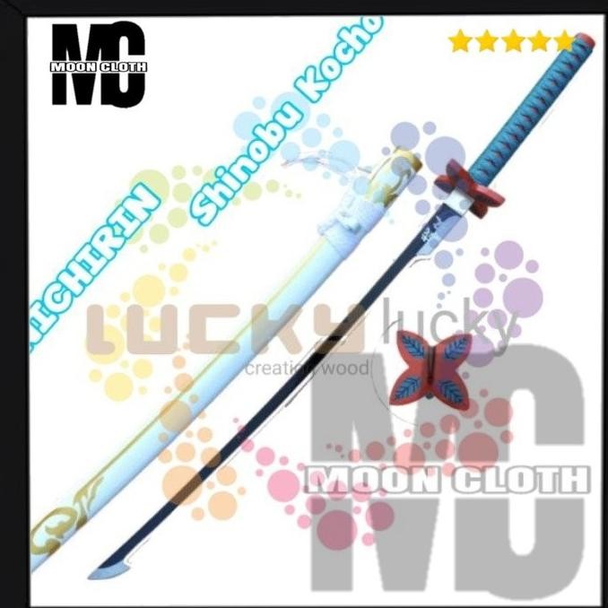 KOSTUM PRIA Mainan pedang kayu Shinobu kocho anime cosplay kimetsu TRP