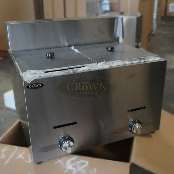 CROWN HORECA Gas Deep Double Fryer & Basket SC-72