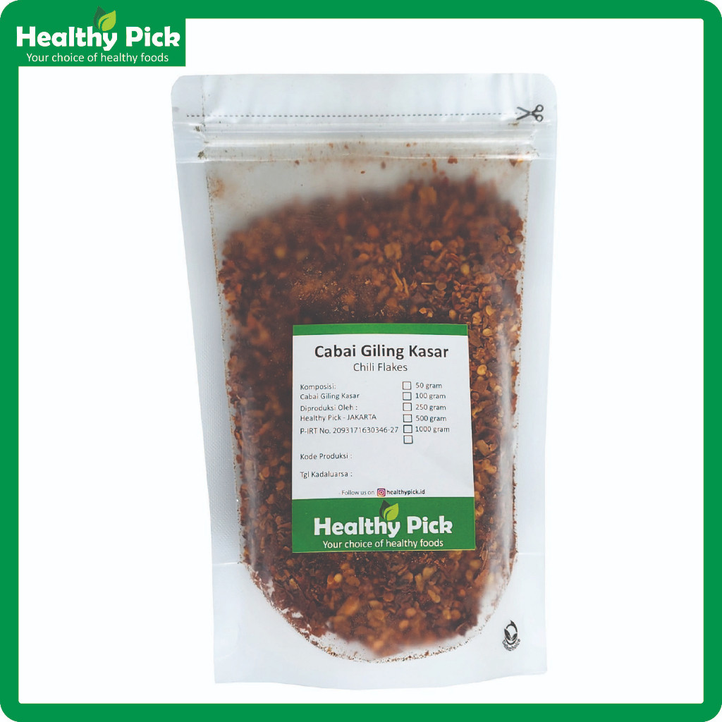 

Chili Flakes / Crushed Chili /Cabe Giling Kasar/Cabe Bubuk Kasar 100gr H9S9