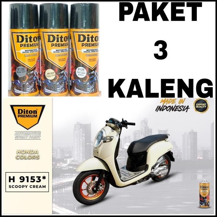 PAKET 3 KALENG pilok cat semprot diton premium H9153 scoopy cream 9153 scoopy cream