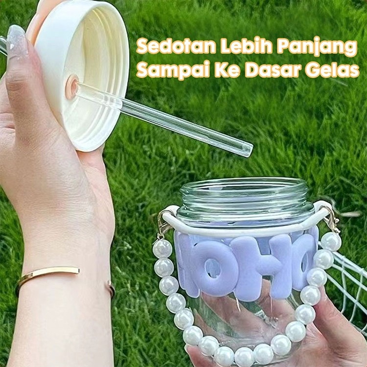 Best Seller Eatkit Tumbler Kaca Aesthetic Gelas Hoho 350Ml Gelas Kaca Aesthetic Ala Korea Simple