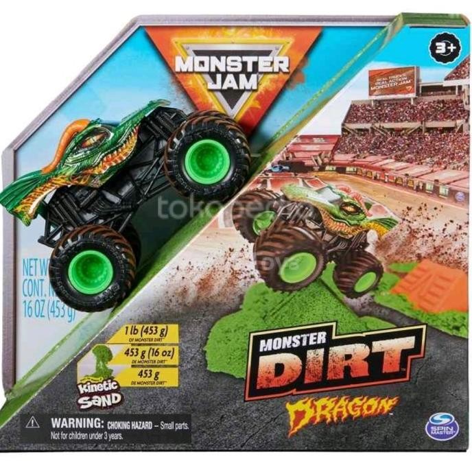 Monster Jam Dirt Dragon kinetic sand spin master truck trucks