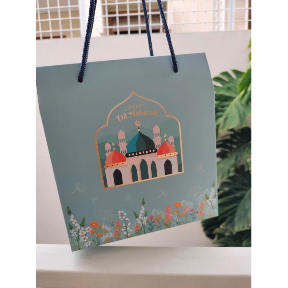 

10 Pcs Gable Box hampers idul fitri 2 toples 1000 ml - Tranquility 19x11x17, tinggi total 20cm