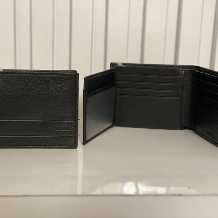 Grosir Fossil Lufkin Traveler Black Dompet Pria