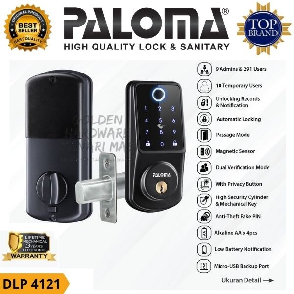 PALOMA DLP 4121 Digital Smart Home Lock Kunci Tambahan Dead Bolt Pintu