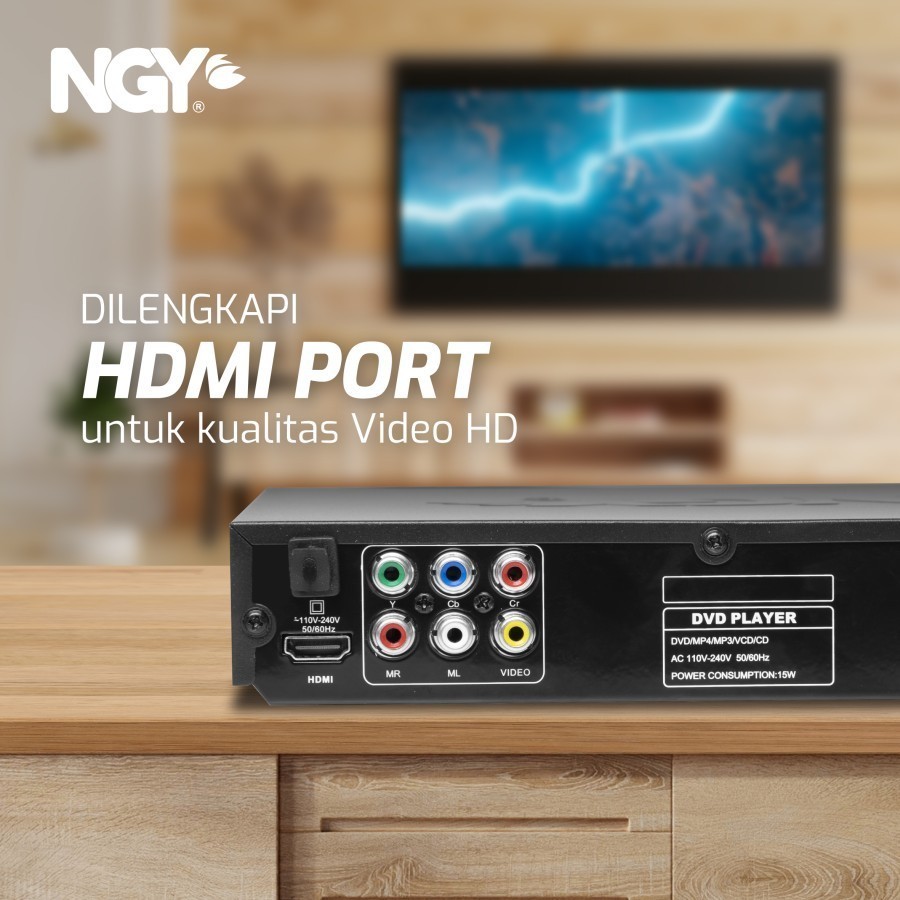 NaGoYa DVD Player HDMI Besi Twin Mic Karaoke USB NGY766 NAGOYA KUALITAS HD