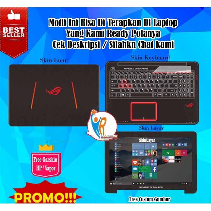 

*PromoTerjangkau* Laptop Asus X550ze Rog Garskin Wrap Stiker Premium / X Casing Case COD