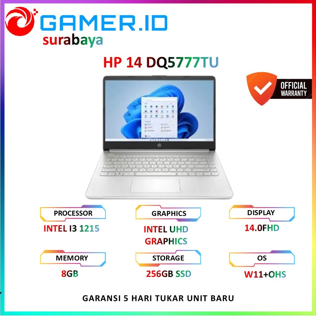 HP 14 I3 1215 8GB 256GB 14.0FHD