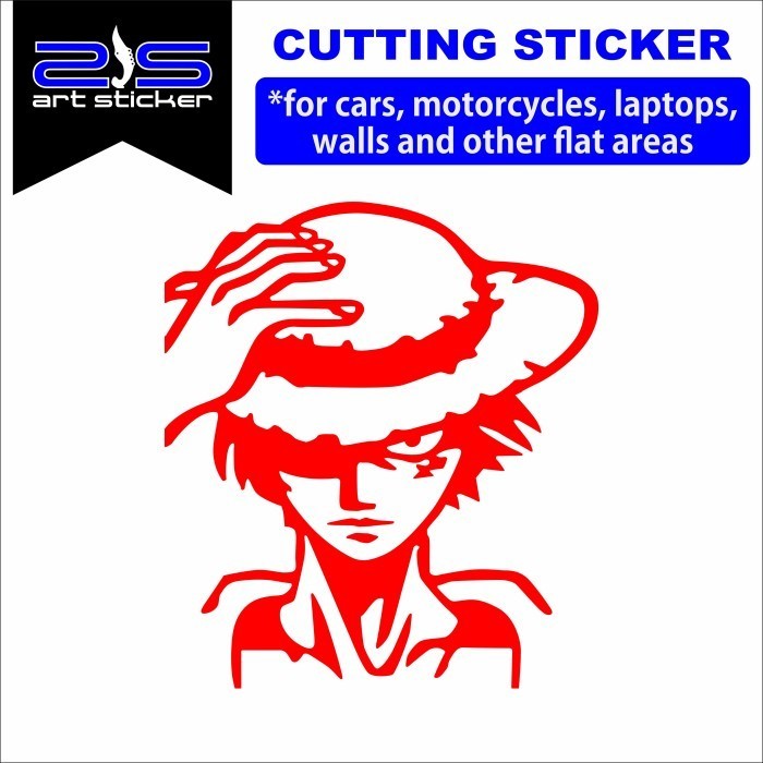 

*PromoTerjangkau* Cutting One Piece Luffy Hitam 10x9cm Garskin Wrap Stiker Premium / X Casing Case COD