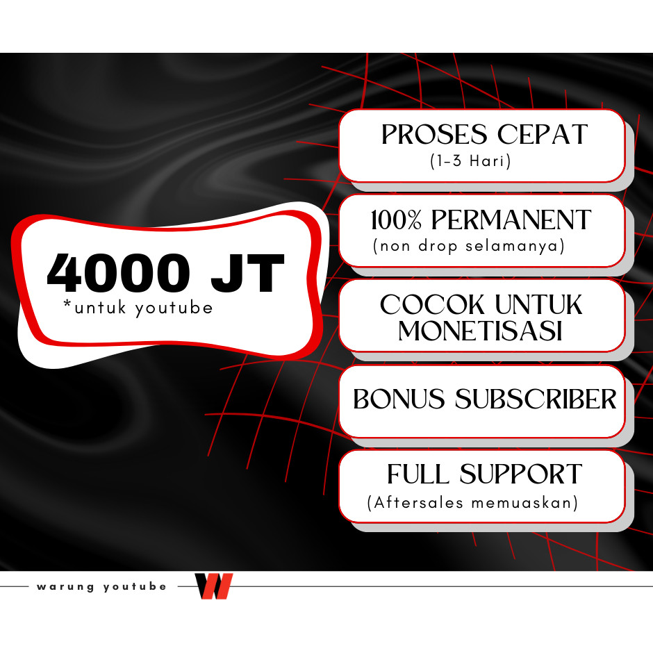 Jasa 4000 JT YouTube + Subscriber Tambahan