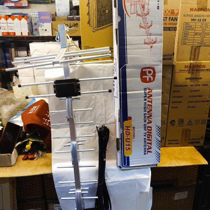 ANTENA TV DIGITAL OUTDOOR PF HF U15 ANTENA PF HD U15 KABEL 10M HIGH QUALITY