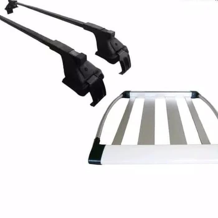 Paket Rak Mobil Roof Rack Platinum & Cross Bar Jepit Body New Brio