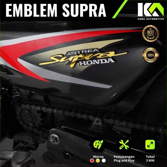 1PCS EMBLEM MOTOR SUPRA ASTREA TULISAN SUPRA HONDA ASTREA STIKER MOTOR PSM AUTO