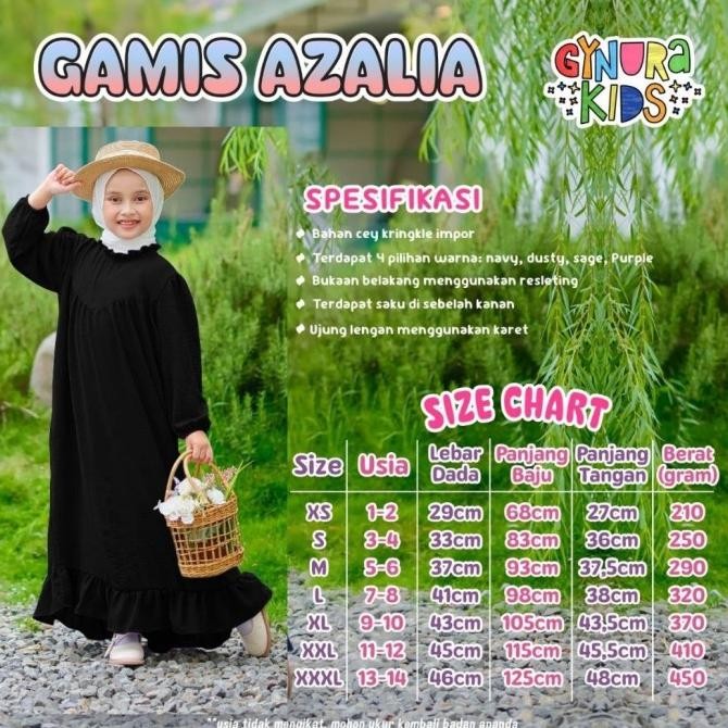 Gamis Anak Muslim Perempuan Hitam 10 Tahun 8 6 Tahun 5 12 Tahun Rg63