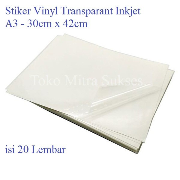 

Stiker Vinyl Transparant Inkjet A3