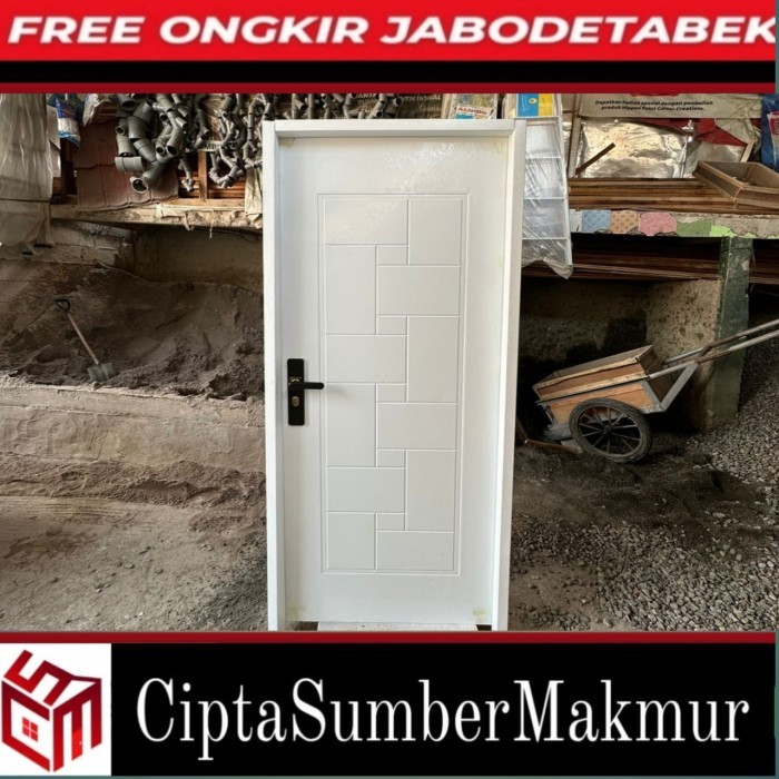 Pintu Baja / Pintu Kamar Baja Type Eco Series White & Wood Colour