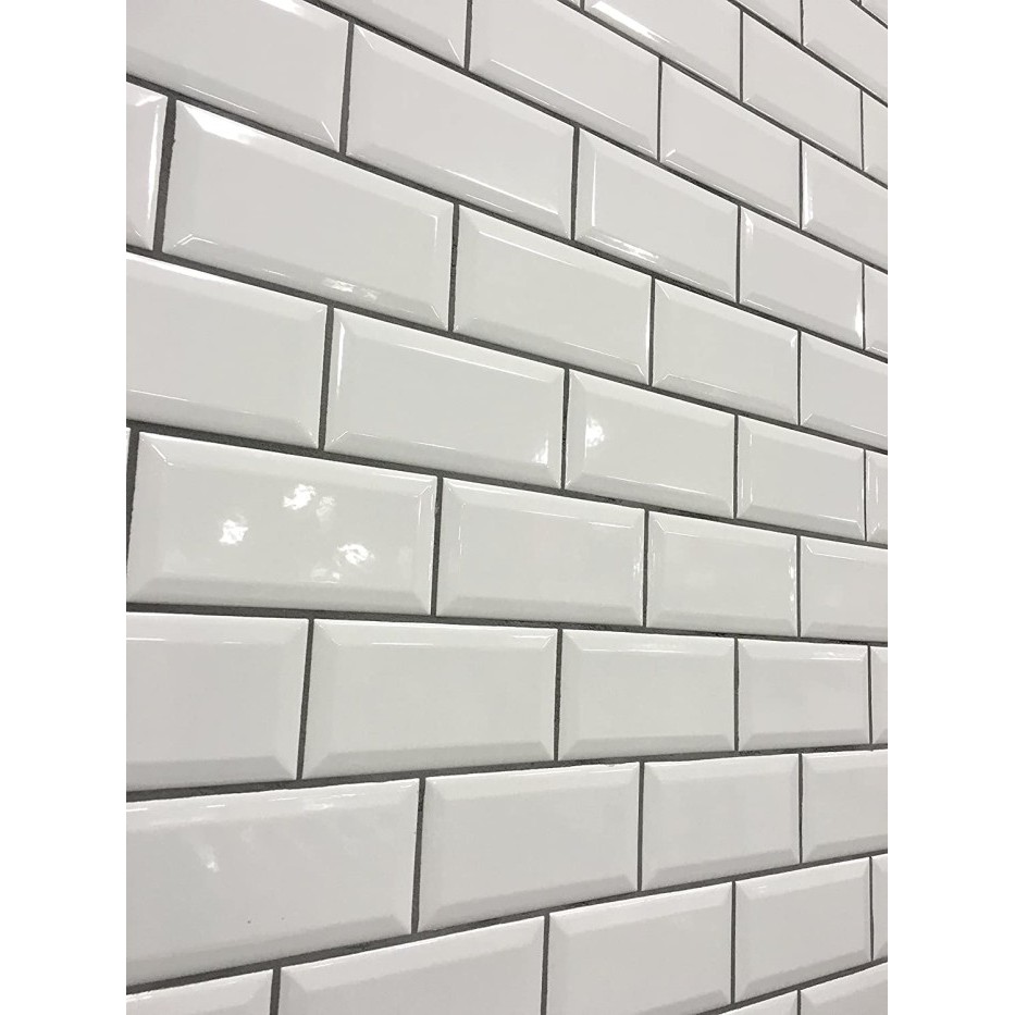 Keramik Subway Bevel White 10X20 Putih