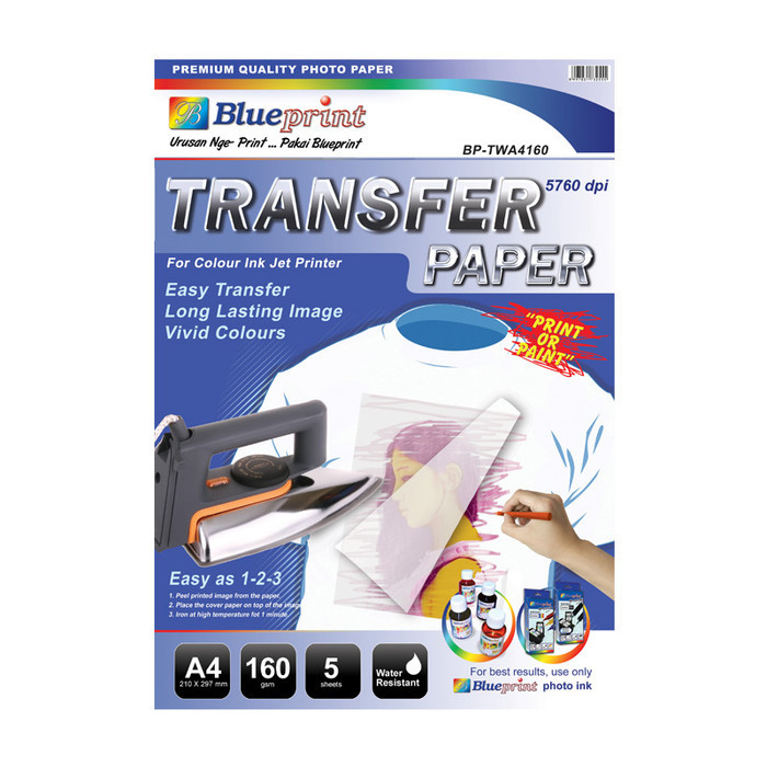 

Blueprint Transfer Paper (BP-TPA4160) - A4, 5 Sheet