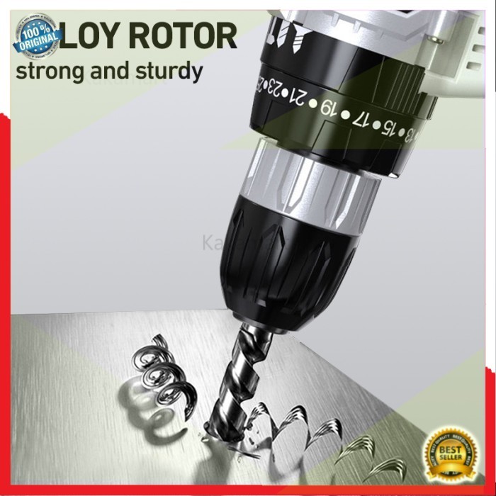 Bonkyo 168Vf Mesin Bor Impact Drill / Bor Baterai /Bor Listrik/Beton B