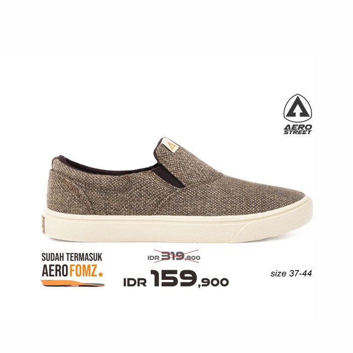 Aerostreet 37-44 Comfy Davano Krem Coklat Tua - Sepatu Slip On