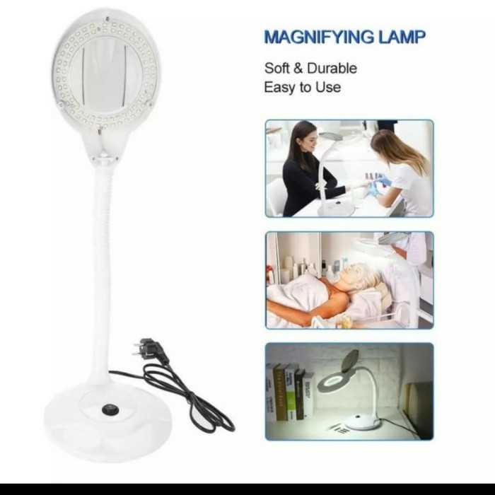 

lampu facial plus kaca pembesar portable