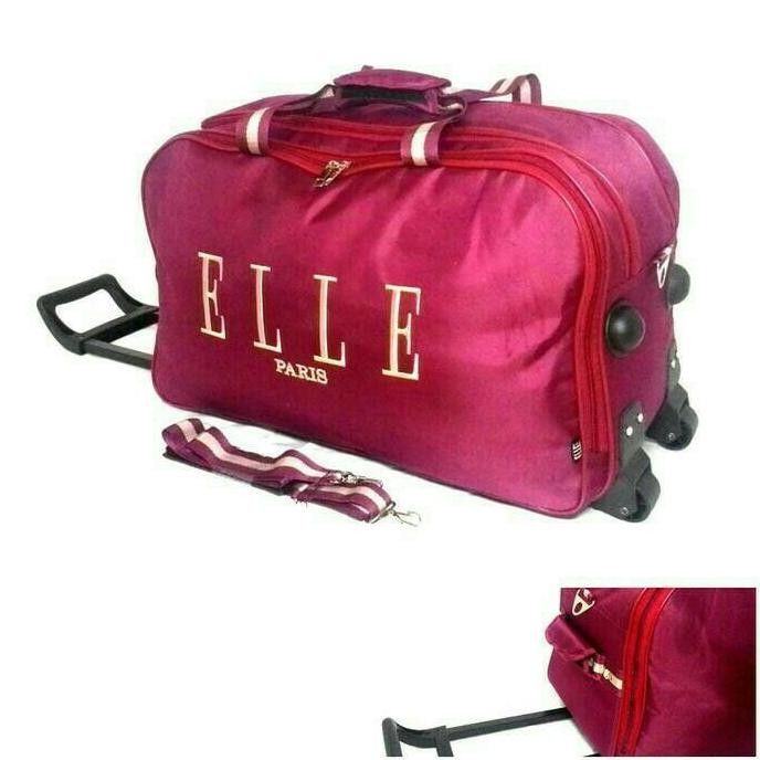 Tas Pakaian Trolly Elle / Tas Travel Bag Trolly Elle Hitam Original Best Seller