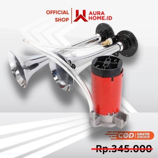 Klakson Trompet Mobil Dual Air Horn 150Db 12V / Klakson Terompet Trompet Mobil Corong Dinamo Carry C