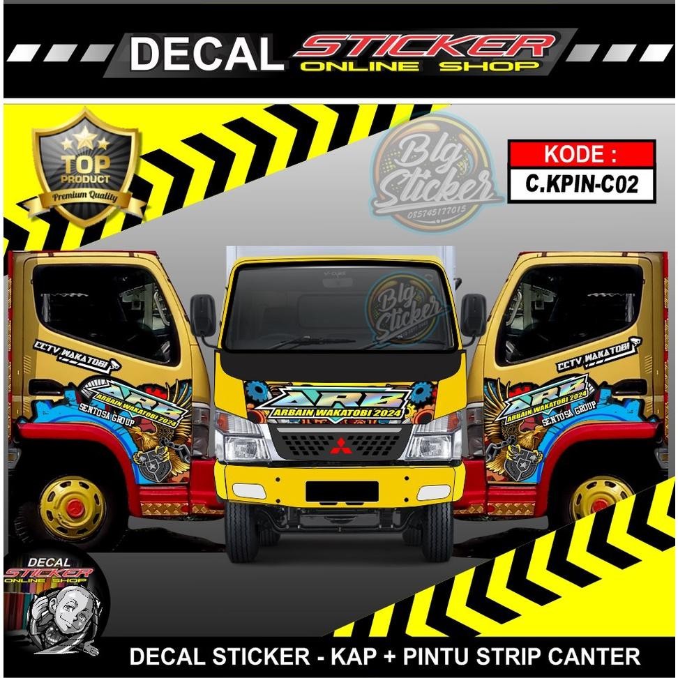 Stiker Mobil Kap + Pintu Canter Decal Sticker Truck Custom Keren