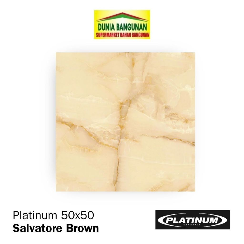 Keramik 50x50 Platinum Salvatore Brown Keramik Lantai Marble Licin