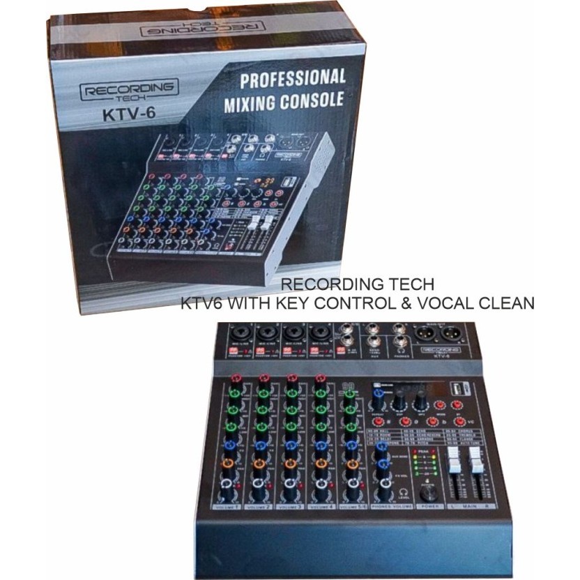Terlaris RECORDING TECH Mixer KTV 6 KTV6 With Key Control & Vocal Clean KTV6 karaoke mixer SALE
