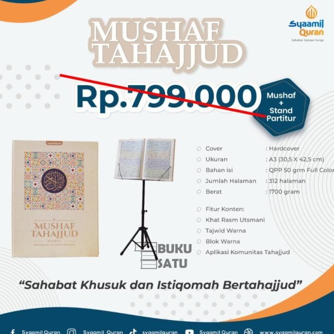 Al Quran Mushaf Tahajjud uk A3 + Standing Besi / Mushaf Tahajud Jumbo
