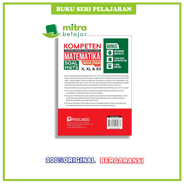 

BISA FAKTUR Buku Pelajaran SMA MA Kompeten Bank Soal Hots Matematika Kelas10 11 12