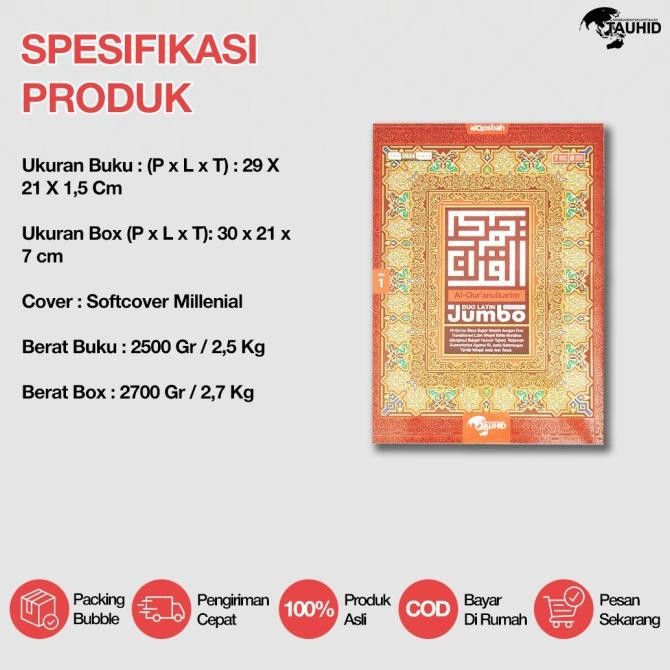 Al Quran Duo Latin Jumbo A4 Paket Box Isi 6 Jilid Quran Mudah Baca