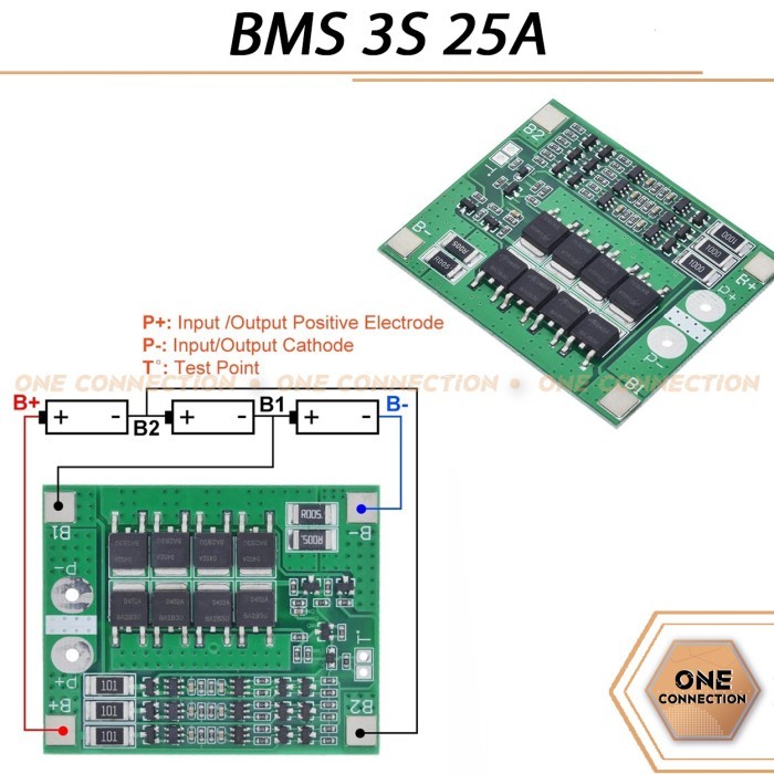 Modul BMS Battery Management System 3S 25A Li-Ion 18650 Battery