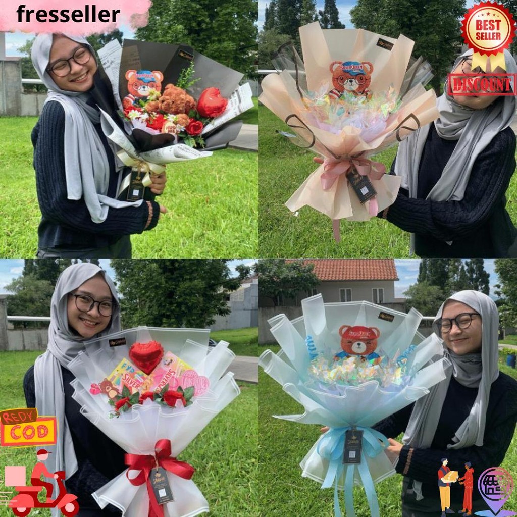 

Buket Coklat Silverqueen Bear Terbaru Size Medium Hadiah Unik Bouquet Valentine Kado Pacar Gift Ultah Kejutan Anniversary Custom Request Viral Coklat Beruang Panda D Sale