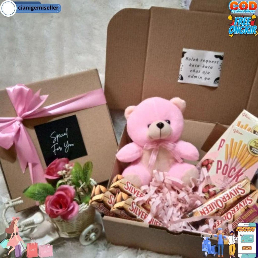 

Hampers Coklat Boneka Kado Ulang Tahun Wisuda Aniversary Valentine Gift Box D Promo 2.2