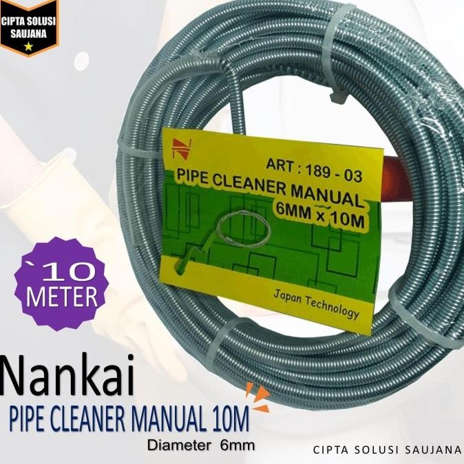10 METER PIPE CLEANER ALAT PEMBERSIH SALURAN PIPA AIR WC WASTAFEL KABEL TALI KAWAT SOGROK PENDORONG 