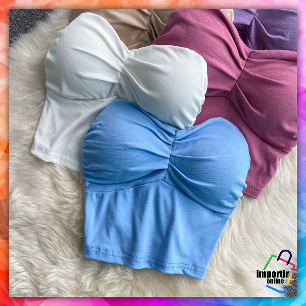 IMPORTIR.ONLINE Tank Top Fashion Wanita Import Pakaian Dalam Tank Top Tanpa Tali 1101